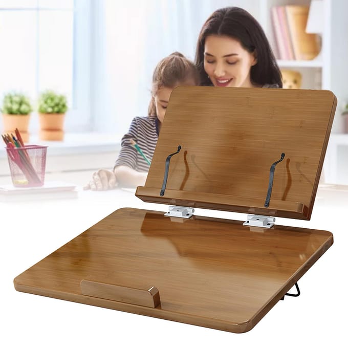 Boekstandaard Multifunctionele Houten Bureau Lezen Boekstandaard Houder voor Studenten Kinderen Donker brown