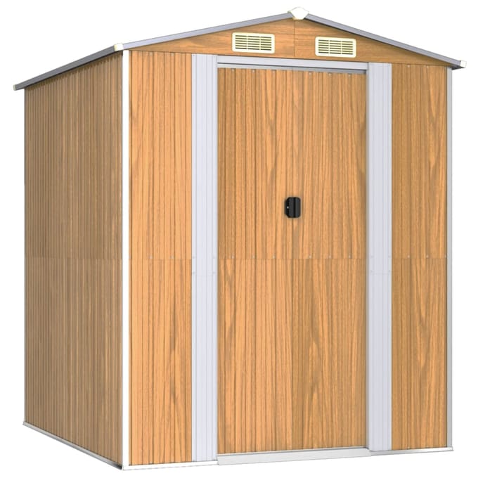 vidaXL - Tuinschuur - 192x191x223 - cm - gegalvaniseerd - staal - lichtbruin