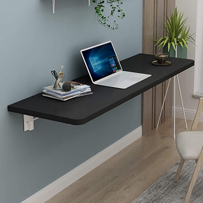 Opvouwbaar Hoekbureau - Wandtafel Klapbureau - Ruimtebesparend Werken - Dubbele Ondersteuning Stevig - 100x40cm