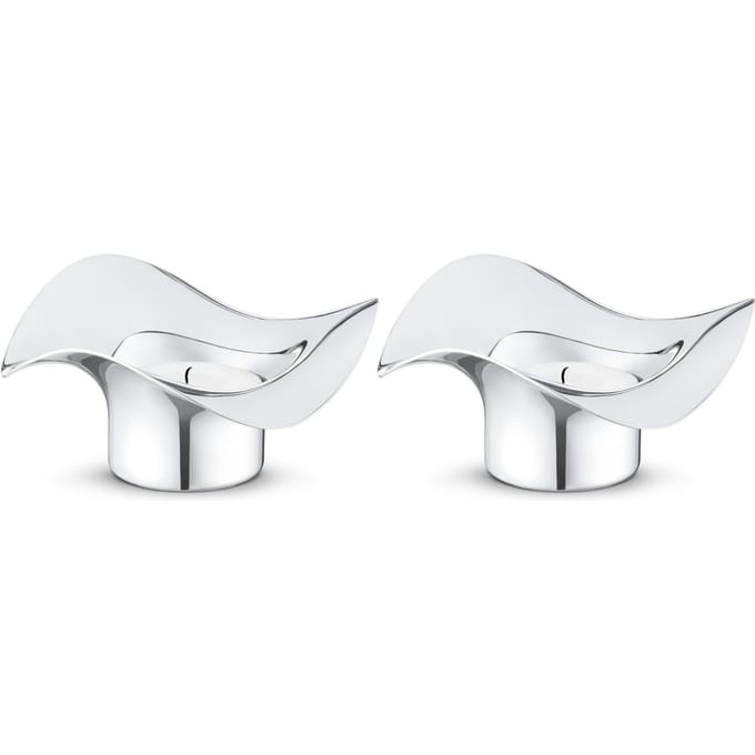 Georg Jensen Cobra theelichthouder set van 2 D11cm H5cm mirror