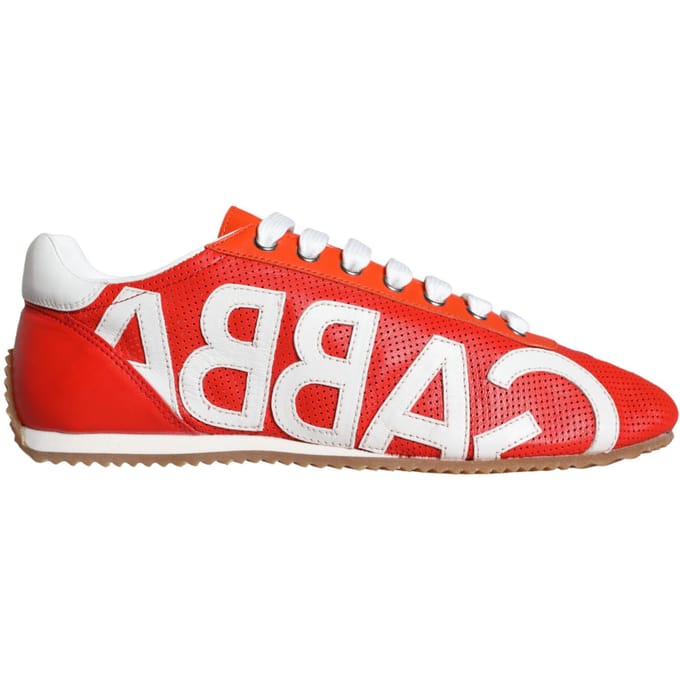 Dg Sneakers Rode Leren Casual Stijl