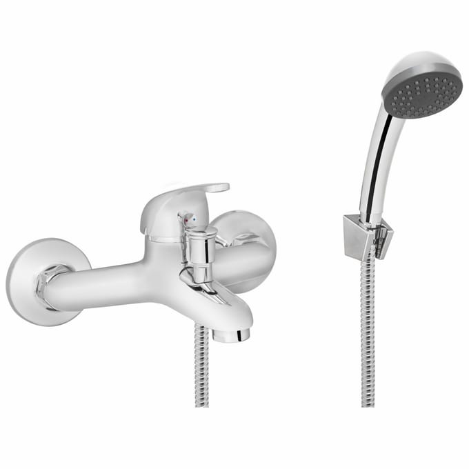 Invena Mitris - Badkraan met Douche Set - Chroom - Hoogte 103 mm - Bereik 123 mm