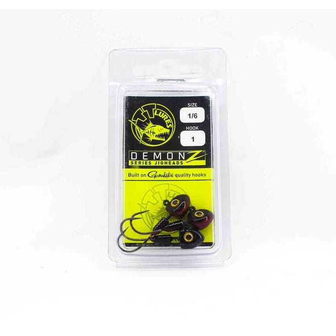 Tackle Tactics TT Demonz Jig Head 1/6 oz 1H 3/pack Rode Nachtmerrie (7839) black