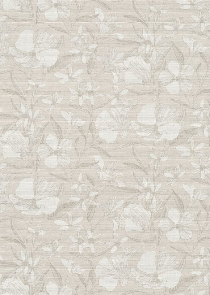 Erismann Vinylbehang 10519-32 - La Terasse - Bloemen Beige - 53cm x 10.05m