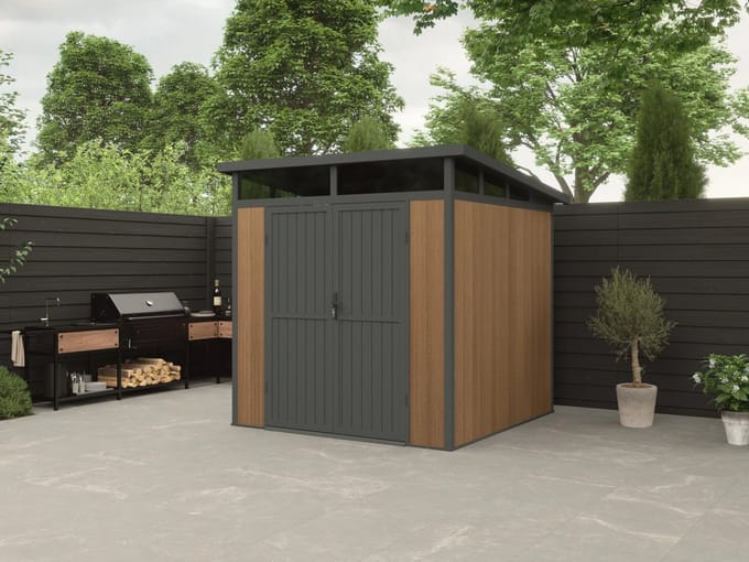 Blokhut Composiet Westwood Terra Teak 215 x 215 cm