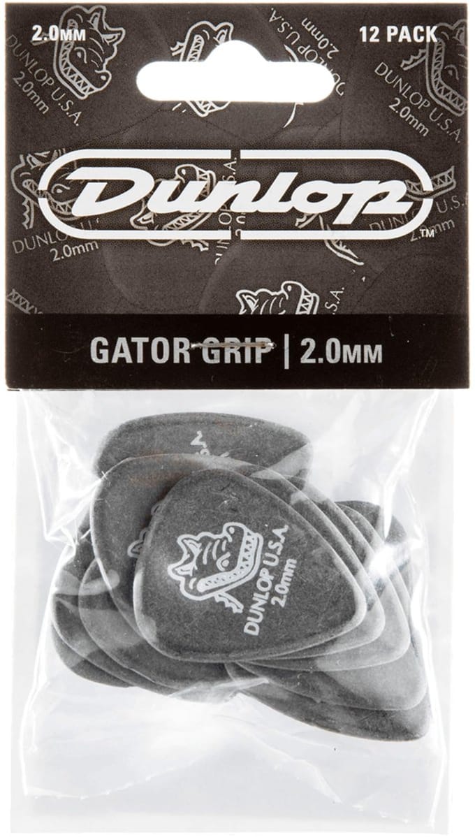 Dunlop 417P200 Gator Grip Plectrum 2.00mm 12-Pack - Plectra, zakje met 12 stuks