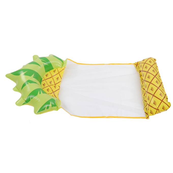 Hamac d'eau Flotteur Transat Motif Fruit Ananas Pliable Multifonction Gonflable Transat Flottant pour Plage Piscine white