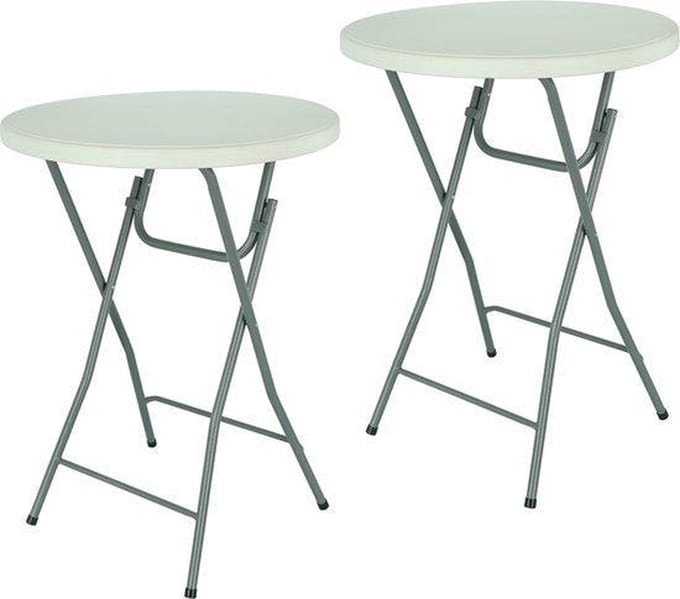 MaxxGarden Statafel - Set van 2 WIT- ø80x110 cm