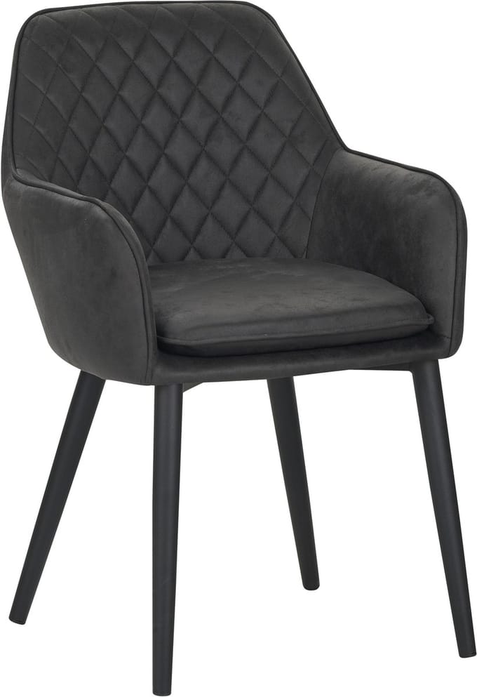 Colenis® - Jay Eetkamerstoel - Set Van 6 - Antraciet - Microfiber - Met armleuning