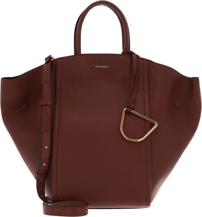 COCCINELLE Leren Handtas Schoudertas Narcisse Handbag Brule Bruine