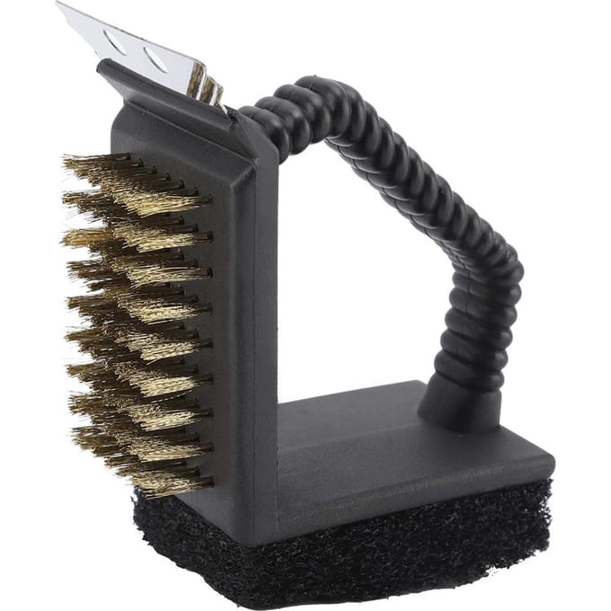 BBQ Cleaner Multifunctioneel 3-in-1 Duurzame Roestvrij Staal Barbecue Oven Reinigingsborstel black