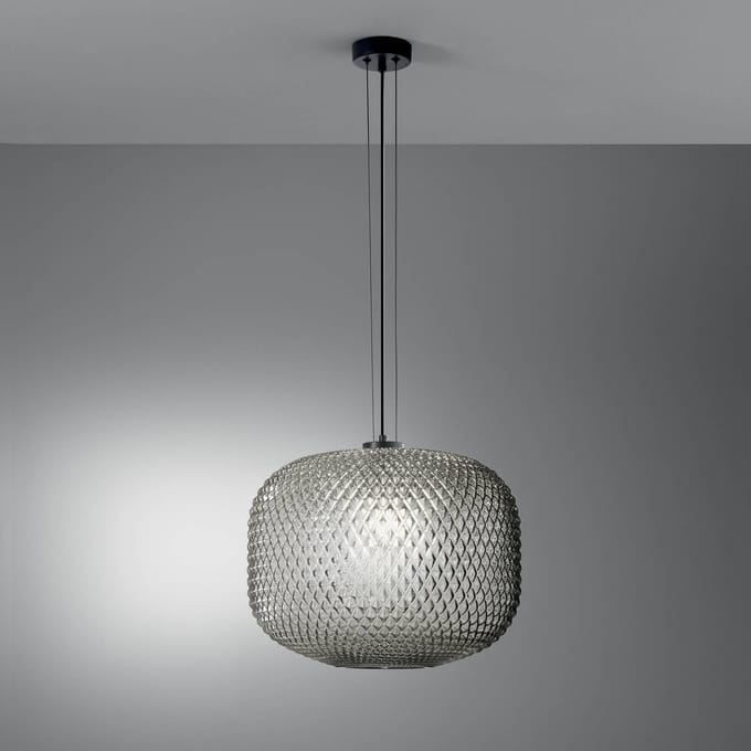 Luce Ambiente Design Hanglamp Ashford, rookgrijs, Ø 40 cm, glas