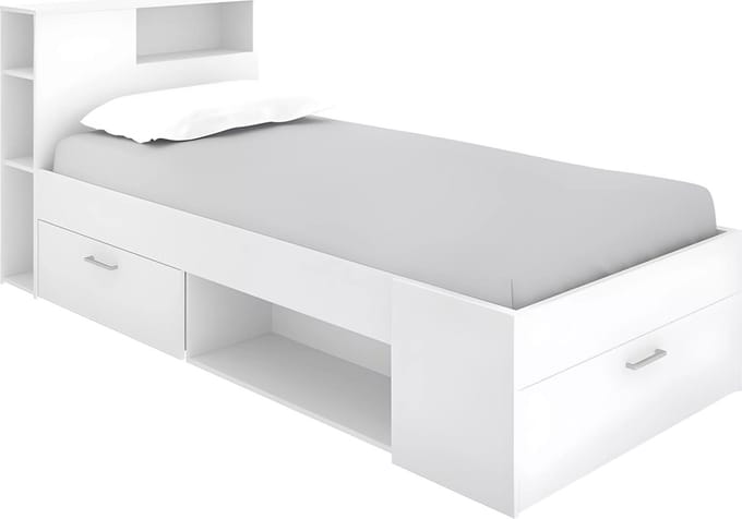 Vente-unique Bedframe hout wit 90 x 190 cm