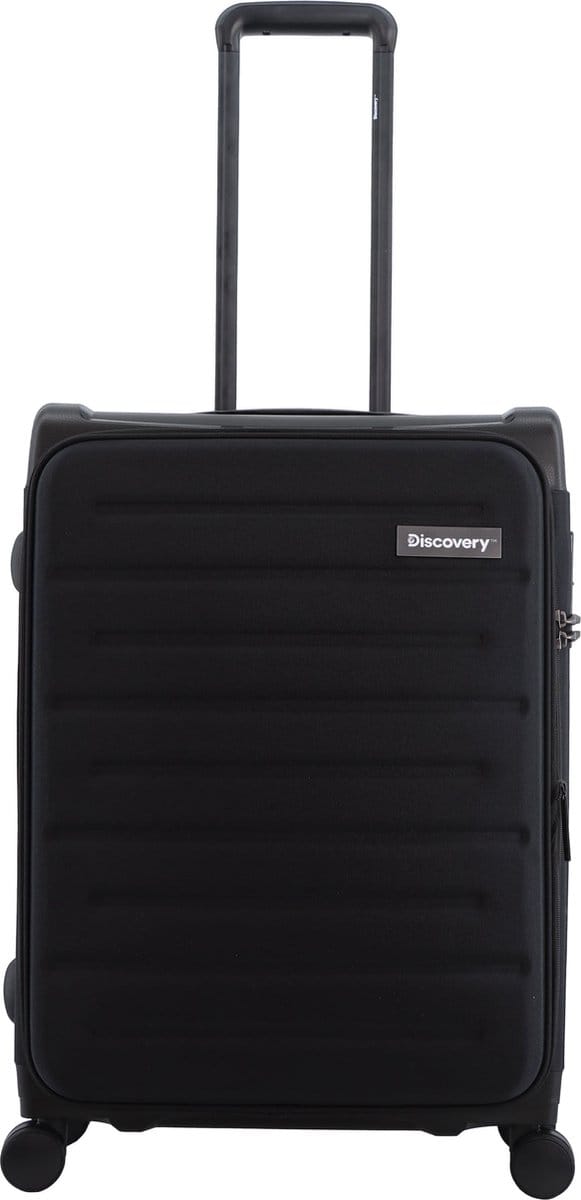 Discovery Motion zachte Koffer / Trolley / Reiskoffer - 64 cm (M) - Zwart - Zwart / Medium