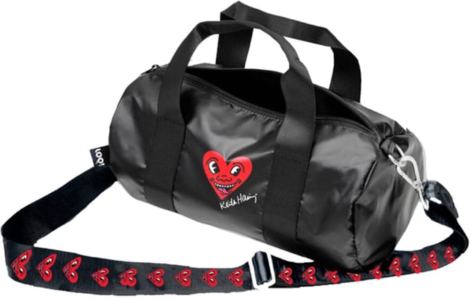 LOQI Weekender Medium - Black Heart Face Metallic