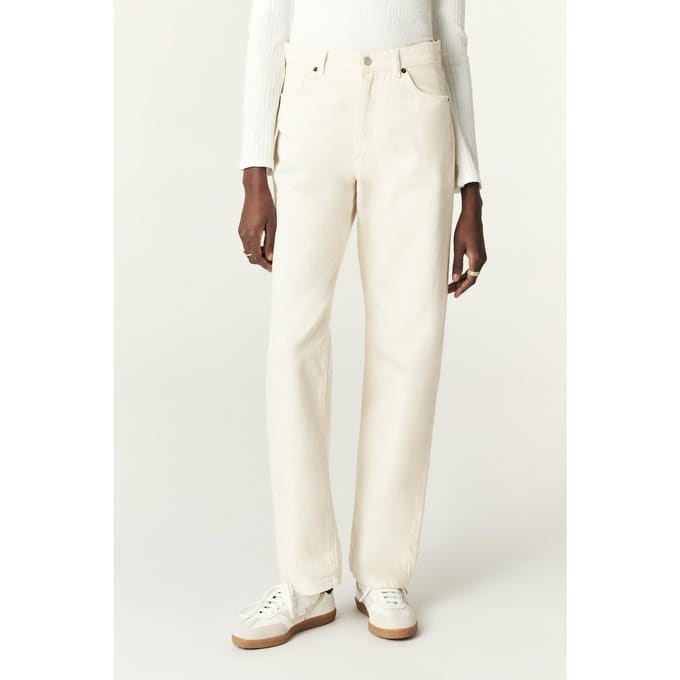 BA&SH Pantalon Erell Ecru Maat: 40 | Straight Broeken Outlet | Dames | Ecru