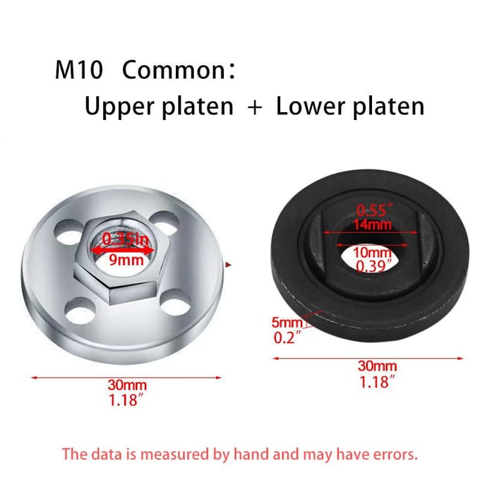 M10 Schroefdraad Vervanging Haakse Slijper Metalen Drukplaat, Nieuwe Derde Generatie Haakse Slijper Zeskantige Drukplaat