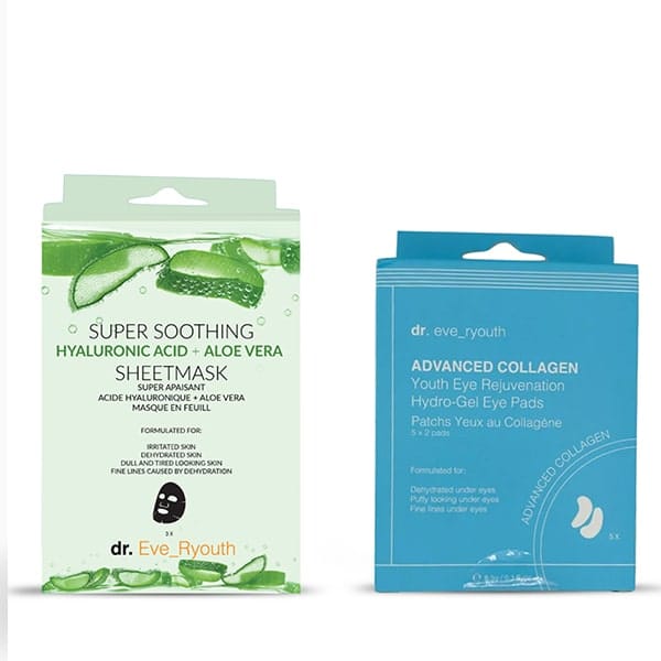 Hyaluronzuur Aloë Vera masker + Hydrogel oogkussentjes
