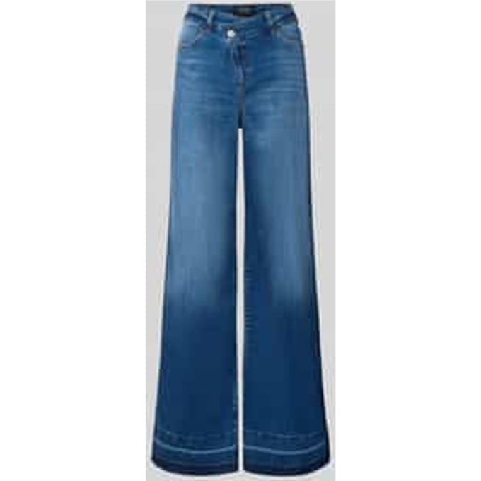 High waist bootcut jeans met brede zoom