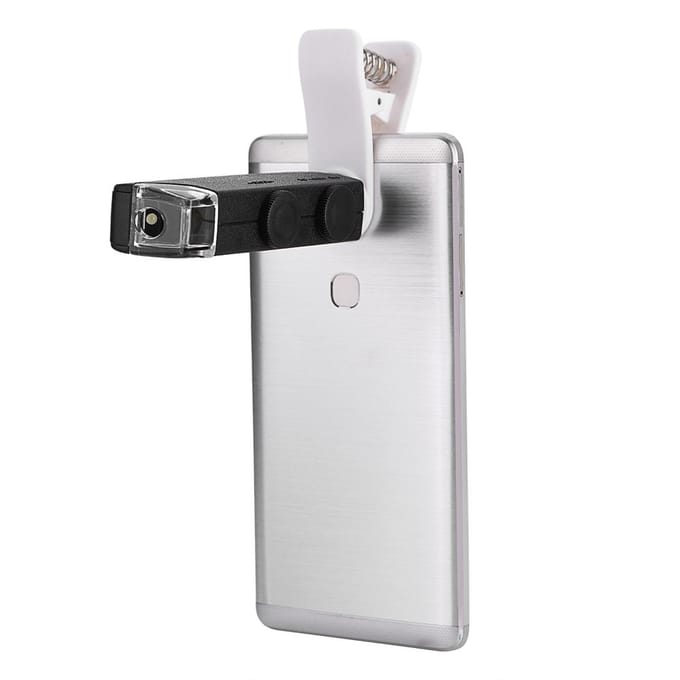 60X-100X Optische Zoom LED Microscoop Lens met Clip voor Mobiele Telefoons white