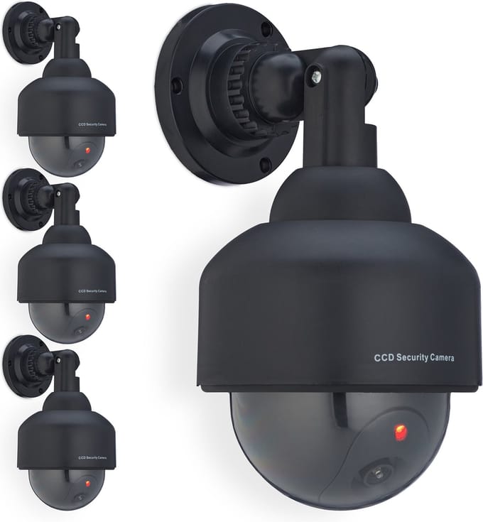 4x dummy dome camera met led-lampje - nep bewakingscamera binnen & buiten