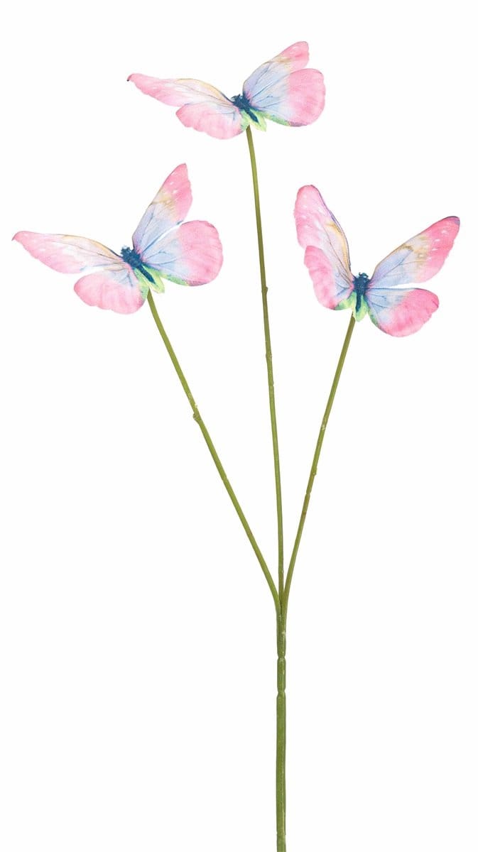 Sierlijke roze vlinders op steel Ø58x3cm