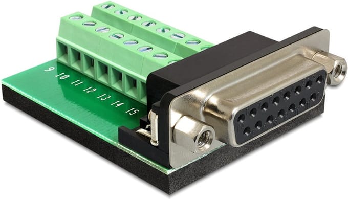 Delock - Adapter Sub-D 15 Pin Gameport Buchse - Terminalbloc