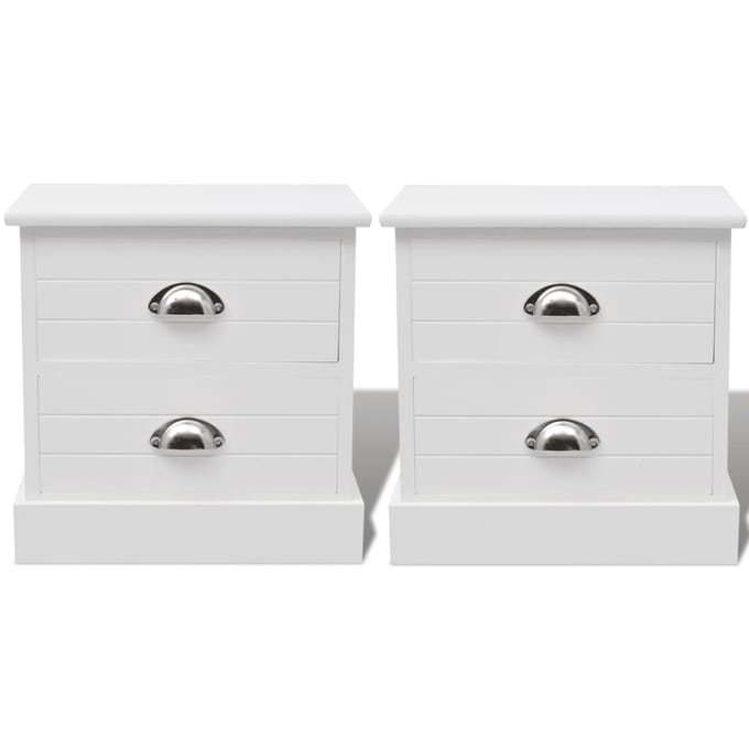 vidaXL - Nachtkastjes - Franse - stijl - 2 - stuks - wit