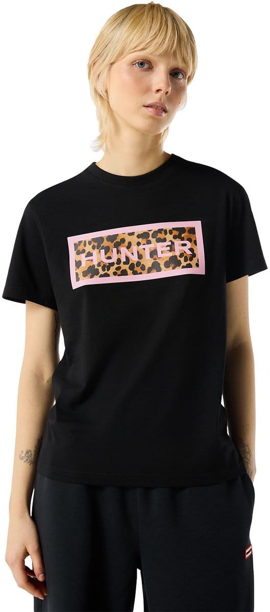 Hunter Red Label Essentials Filled Logo Tee Black - Maat S