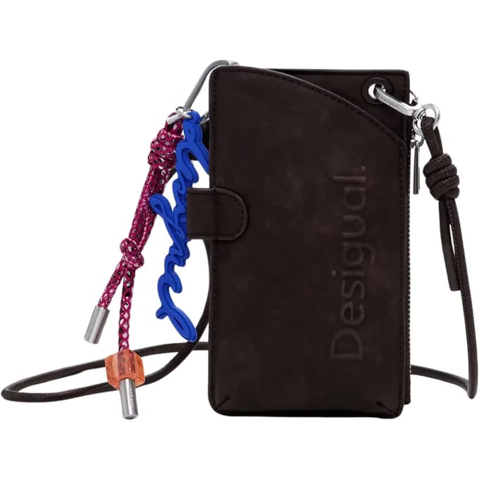Desigual telefoontasje Half Logo Milton Phone Bag Chocolat donkerbruin