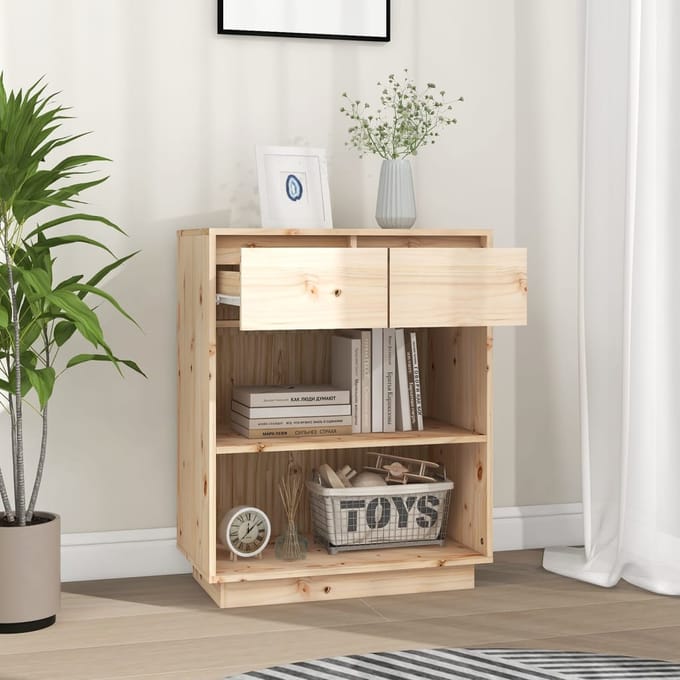 vidaXL - Wandkast - 60x34x75 - cm - massief - grenenhout