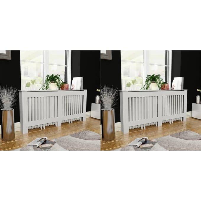 vidaXL Radiatorombouw 2 st 172 cm bewerkt hout wit