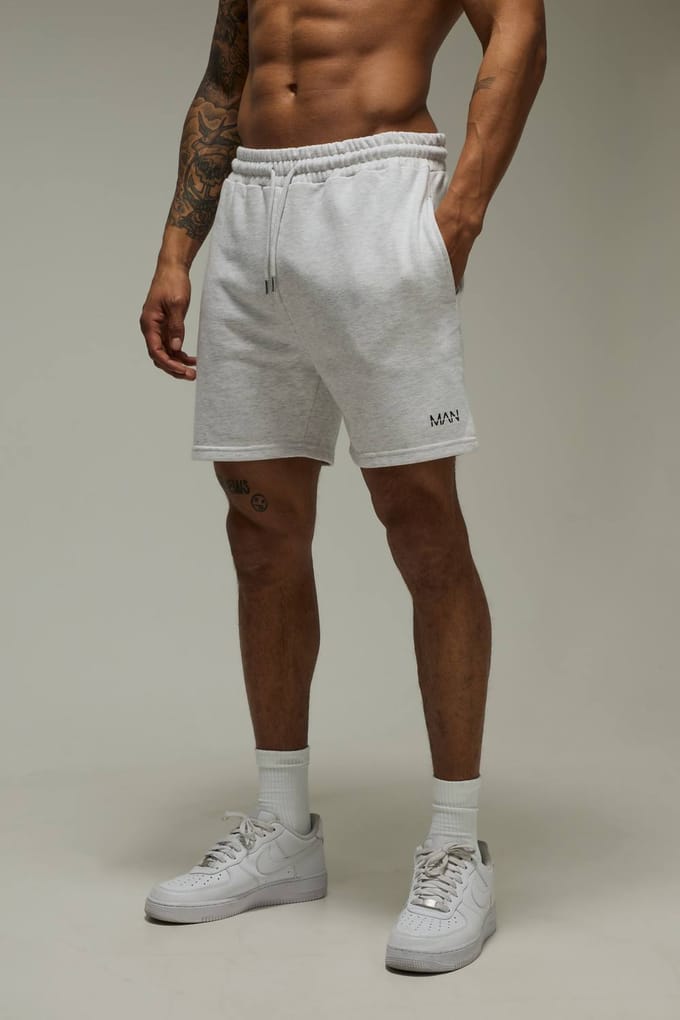 Men's Active Gym Loopback 5inch Shorts | Grey Marl | Size Large
