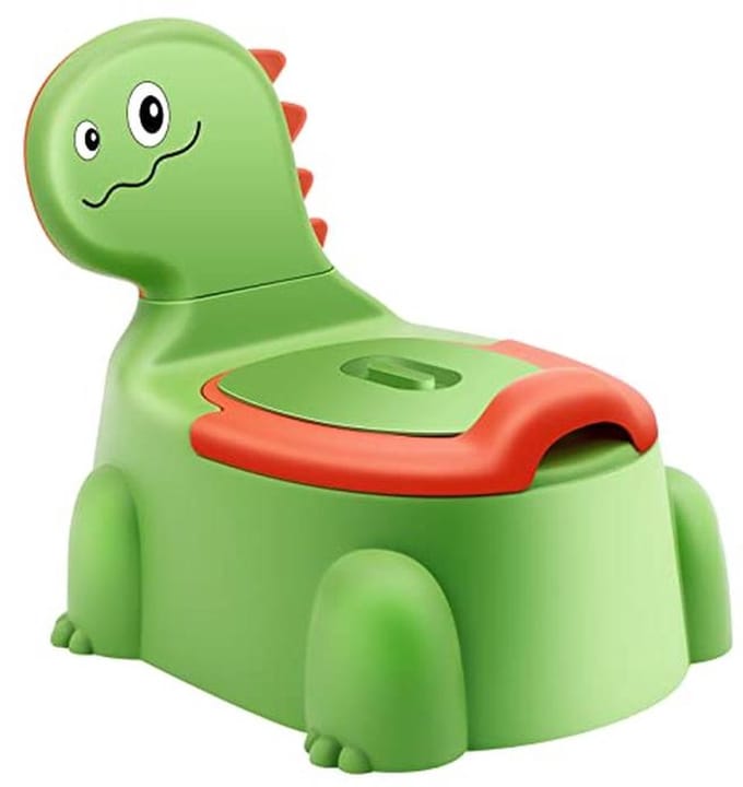 Kinderen Dinosaurus Potje - Trainingstoilet voor Peuters 1-6 Jaar, Draagbaar en Spatwaterdicht, Groene Kleur