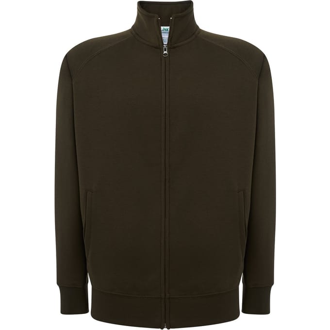 JHK Uniseks effen sweater met rits voor volwassenen (Khaki)
