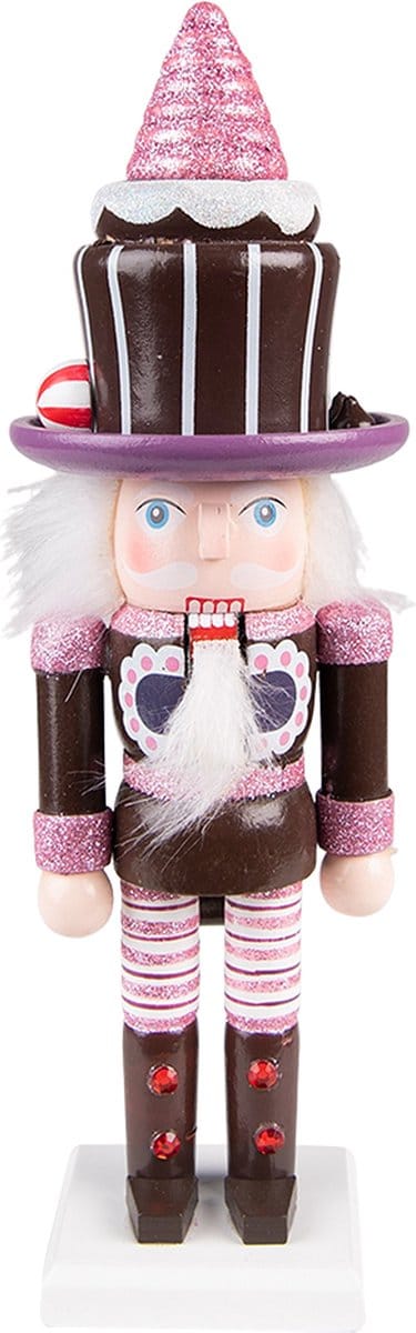 Clayre & Eef Beeld Notenkraker 26 cm Paars Polyresin Kerstdecoratie