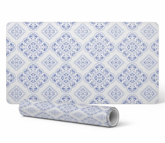 Decoratieve laptopmat met geometrisch retropatroon, 100x50 cm