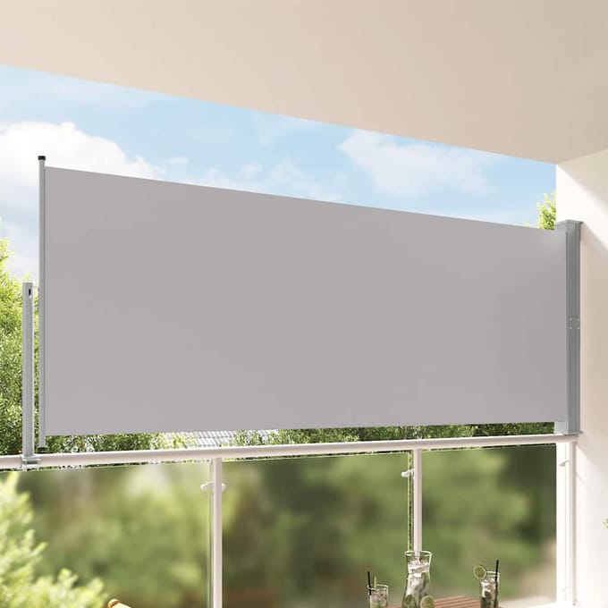 vidaXL - Tuinscherm - uittrekbaar - 140x300 - cm - grijs