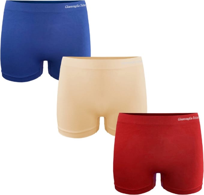 Gianvaglia - Damesboxers - naadloos - Kleur - Hoog model - Maat M/L - 3-Pack!