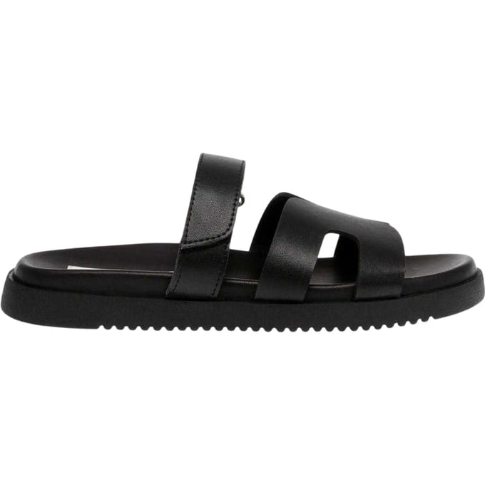 Steve Madden Kinderen/Kids Missile-E leren platte slippers (Zwart)