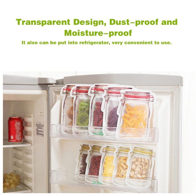 Lot de 3 sacs transparents de conservation des aliments frais en forme de bouteille pour biscuits, collations, sacs de rangement à fermeture éclair rouge