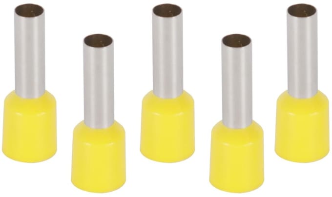 Set van 100 Geïsoleerde Ferrules 6 mm² x 12 mm voor Garages, Aansluitdozen en Werkplaatsen