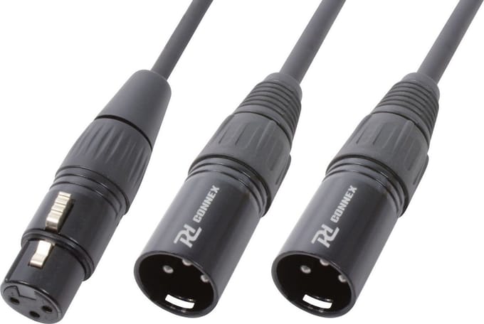 XLR Splitterkabel - PD Connex XLR splitterkabel 1x XLR (v) - 2x XLR (m) - 50cm