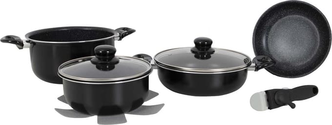 Gimex - Pannenset - Inductie - Zwart - 7-Delig