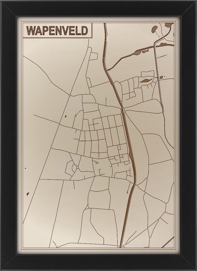 Houten stadskaart van Wapenveld