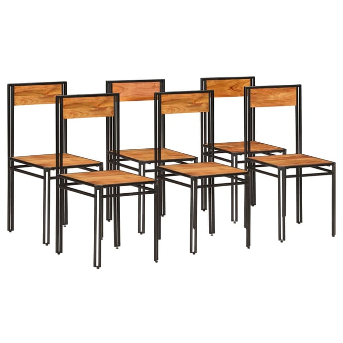 vidaXL Eetkamerstoelen 6 st massief acaciahout