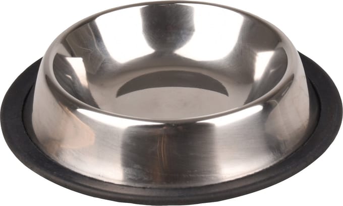 Flamingo Kattenvoerbak Anti Slip - 11 cm - Zilver