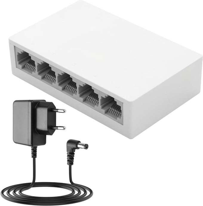 LAN Switch - Netwerk Switch - Netwerk Uitbreiden - Plug-and-play - 5 poorten - Wit