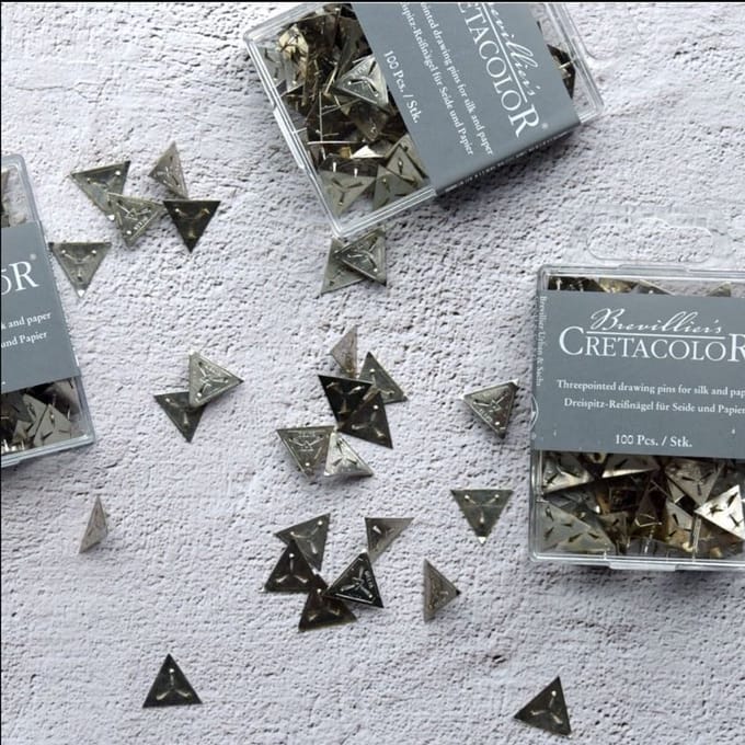 Cretacolor - driezijdige punaises voor zijde en papier - 100 st