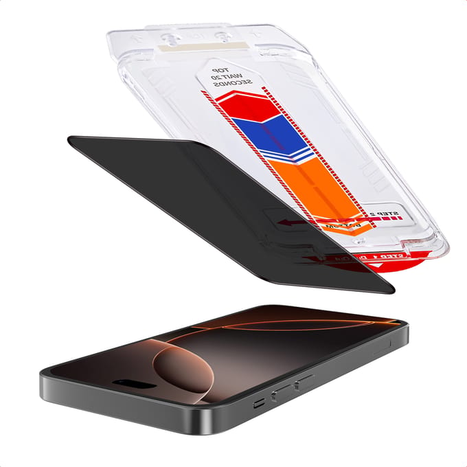 Accezz Screen Protector - Geschikt voor Apple iPhone 16 Pro Max - Gehard Glas Privacy Screenprotector + Applicator